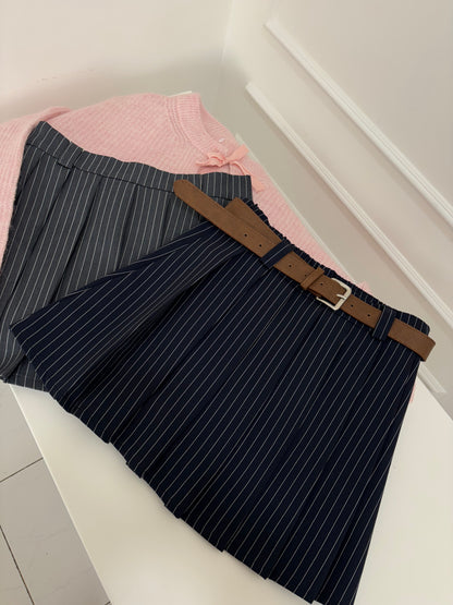 Camille Striped Pleated Skirt (26-30)