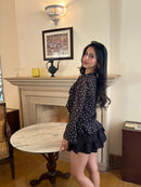 Eleanor Ruffle Top in Polka (S-XL)