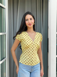 Honey Top in Yellow Polka Dot