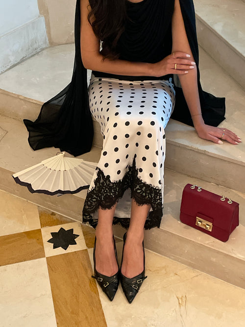Celine Lace Skirt in Polka Dot