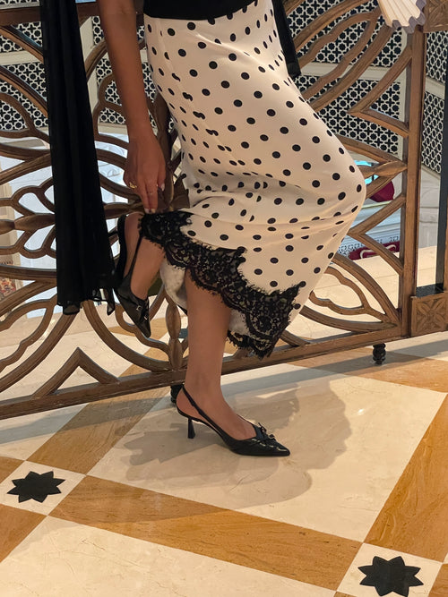 Celine Lace Skirt in Polka Dot
