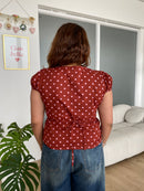 Honey Top in Brown Polka Dot