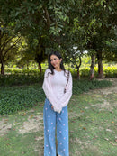 Cable Knit Bolero in Blush