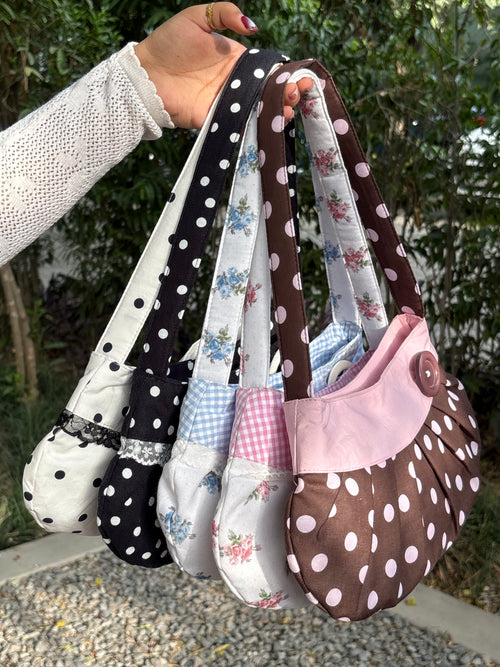 Lucy Bag in Brown Polka Dot-PREORDER