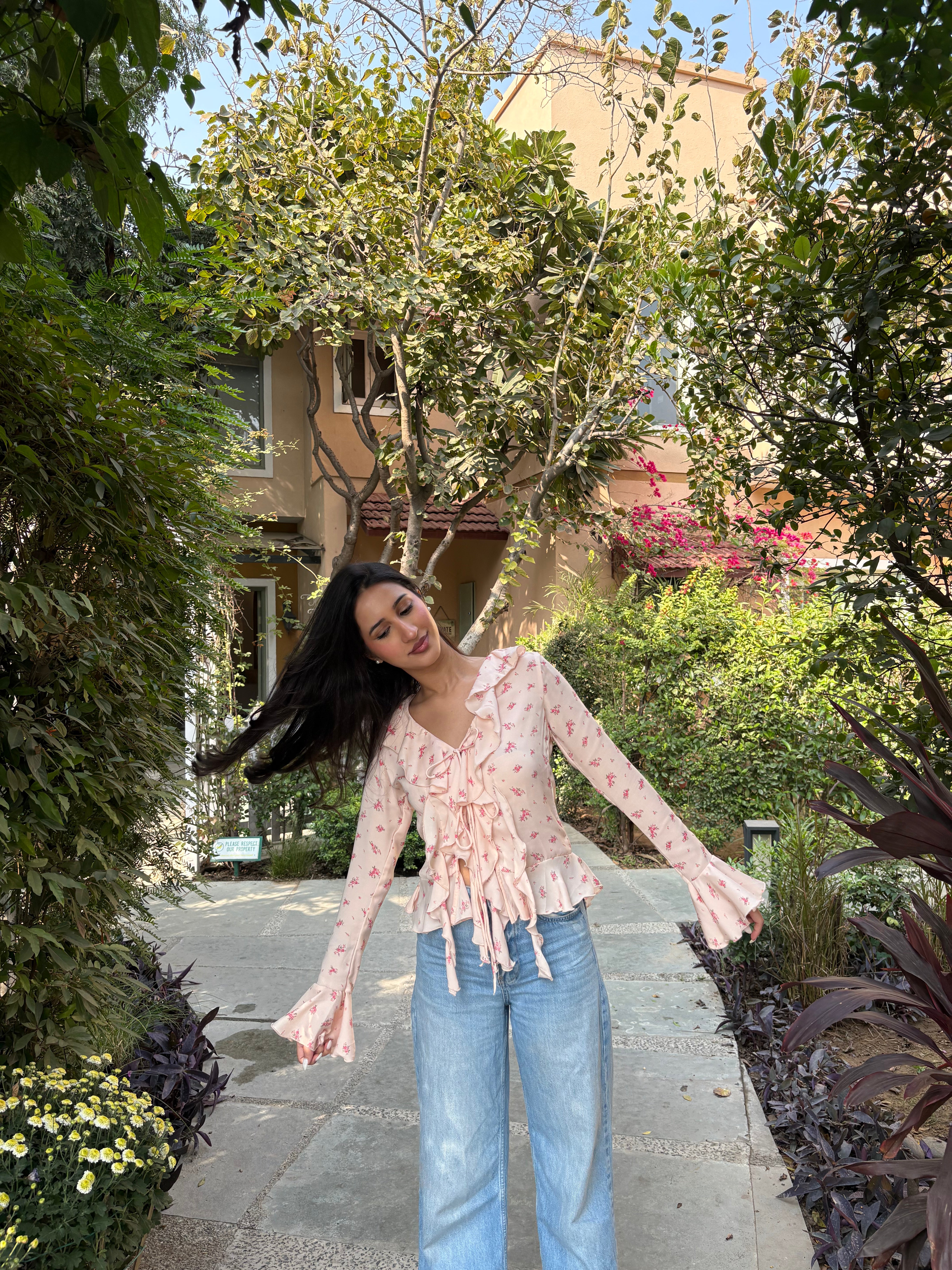 Juliette Ruffle Top in Floral