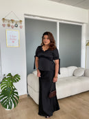 Celine Satin Skirt in Black