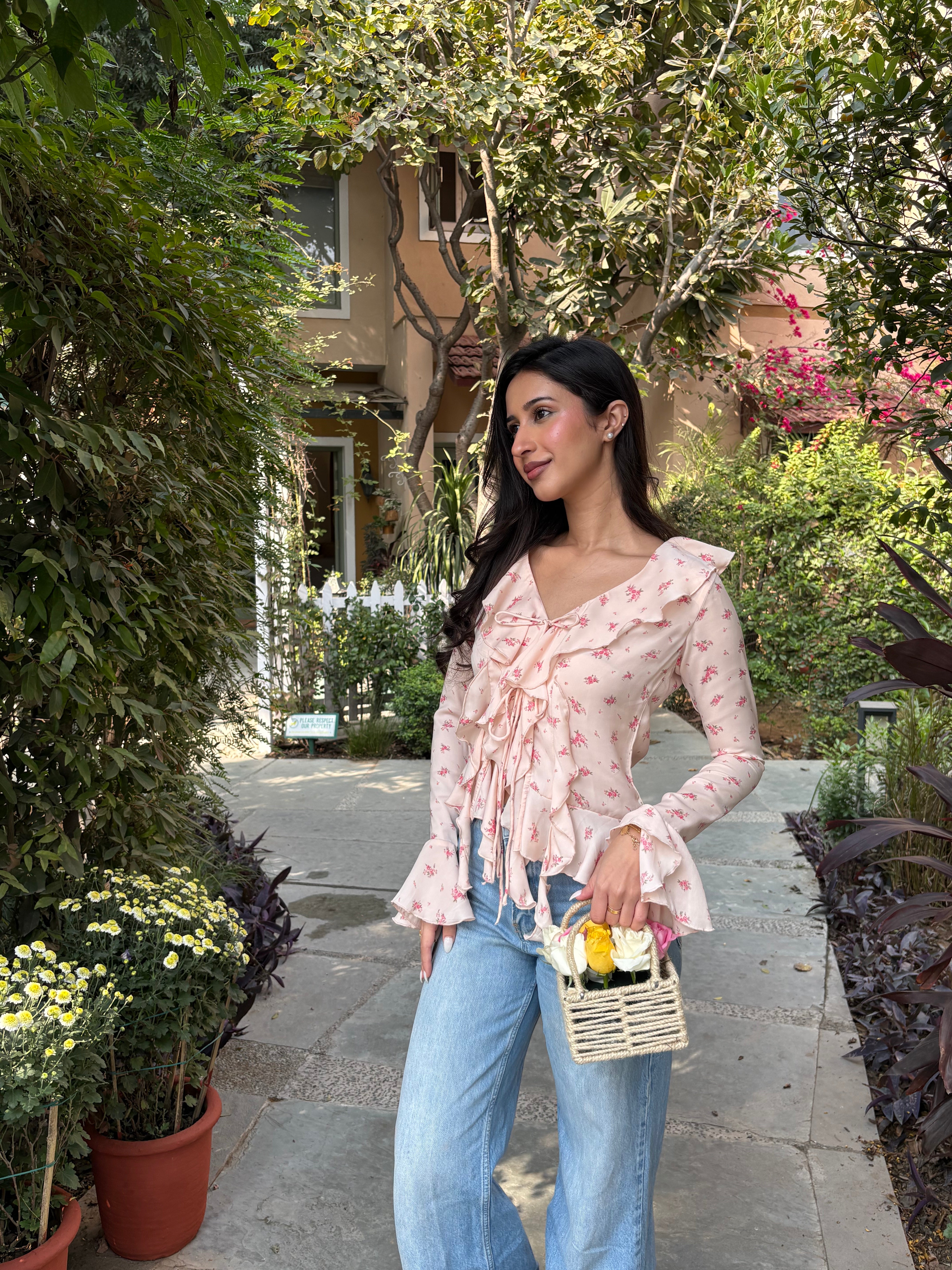 Juliette Ruffle Top in Floral