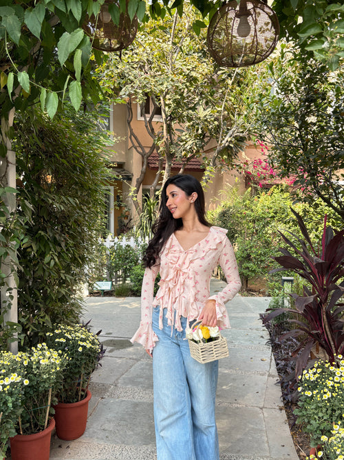 Juliette Ruffle Top in Floral