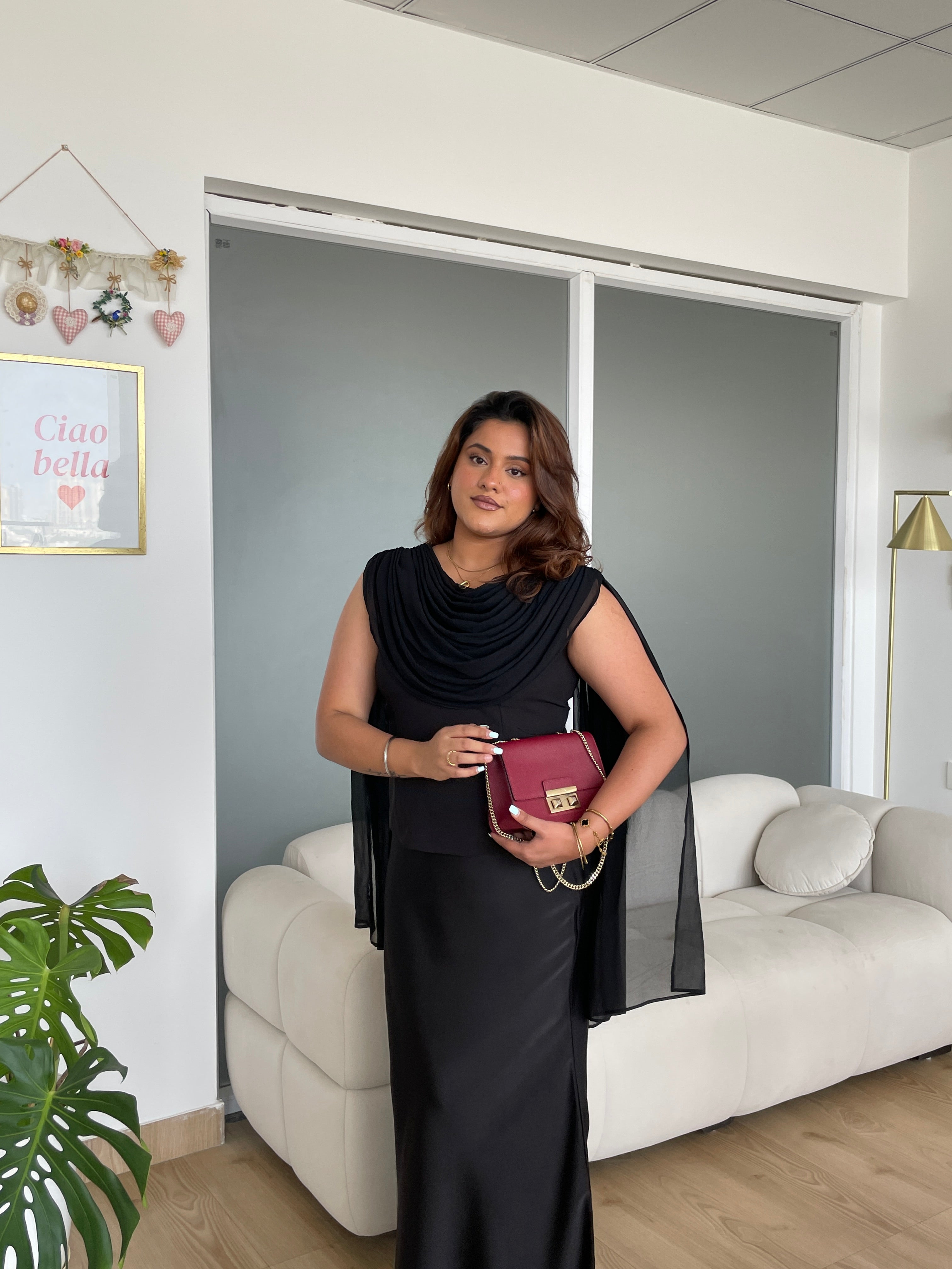 Audrey Dupatta Top in Black