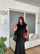 Audrey Dupatta Top in Black