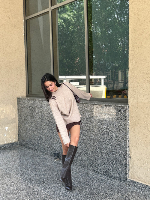 Softest Oversized Pullover in Beige