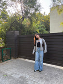 Matilda Single Button Cardigan in Grey