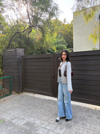 Matilda Single Button Cardigan in Grey