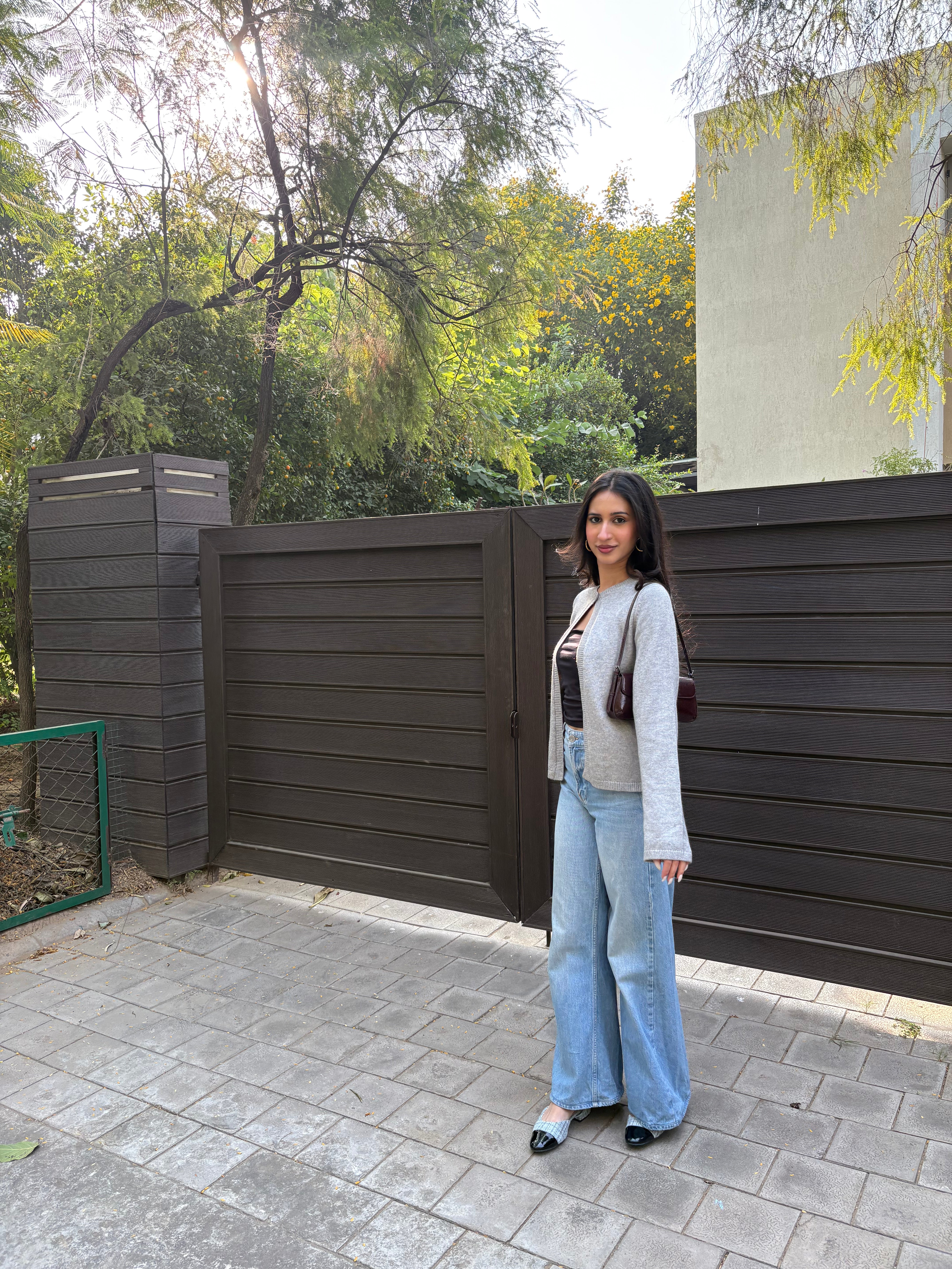 Matilda Single Button Cardigan in Grey