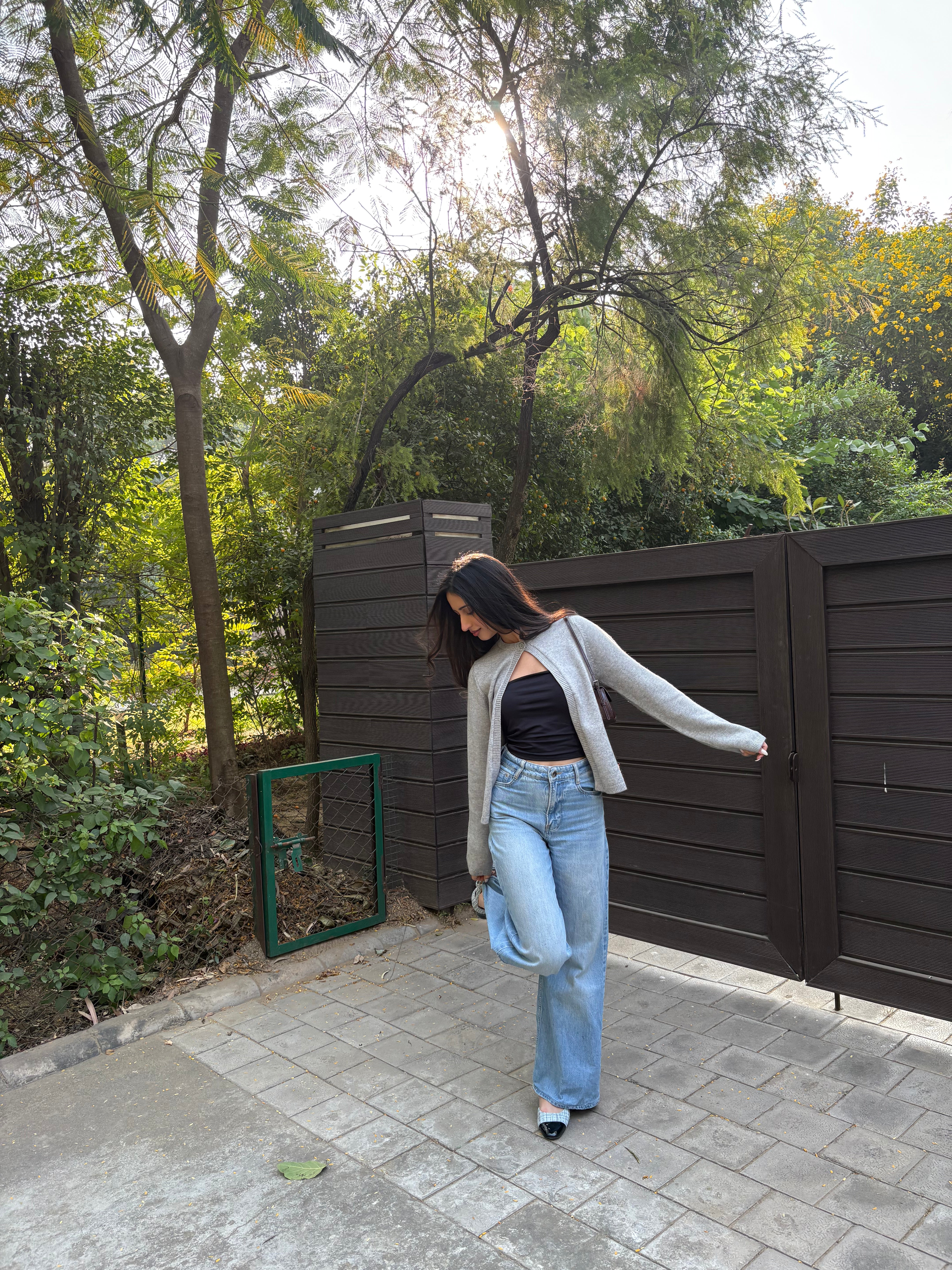 Matilda Single Button Cardigan in Grey