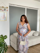 Arabelle Frill Dress in Grey Floral