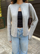 Matilda Single Button Cardigan in Grey
