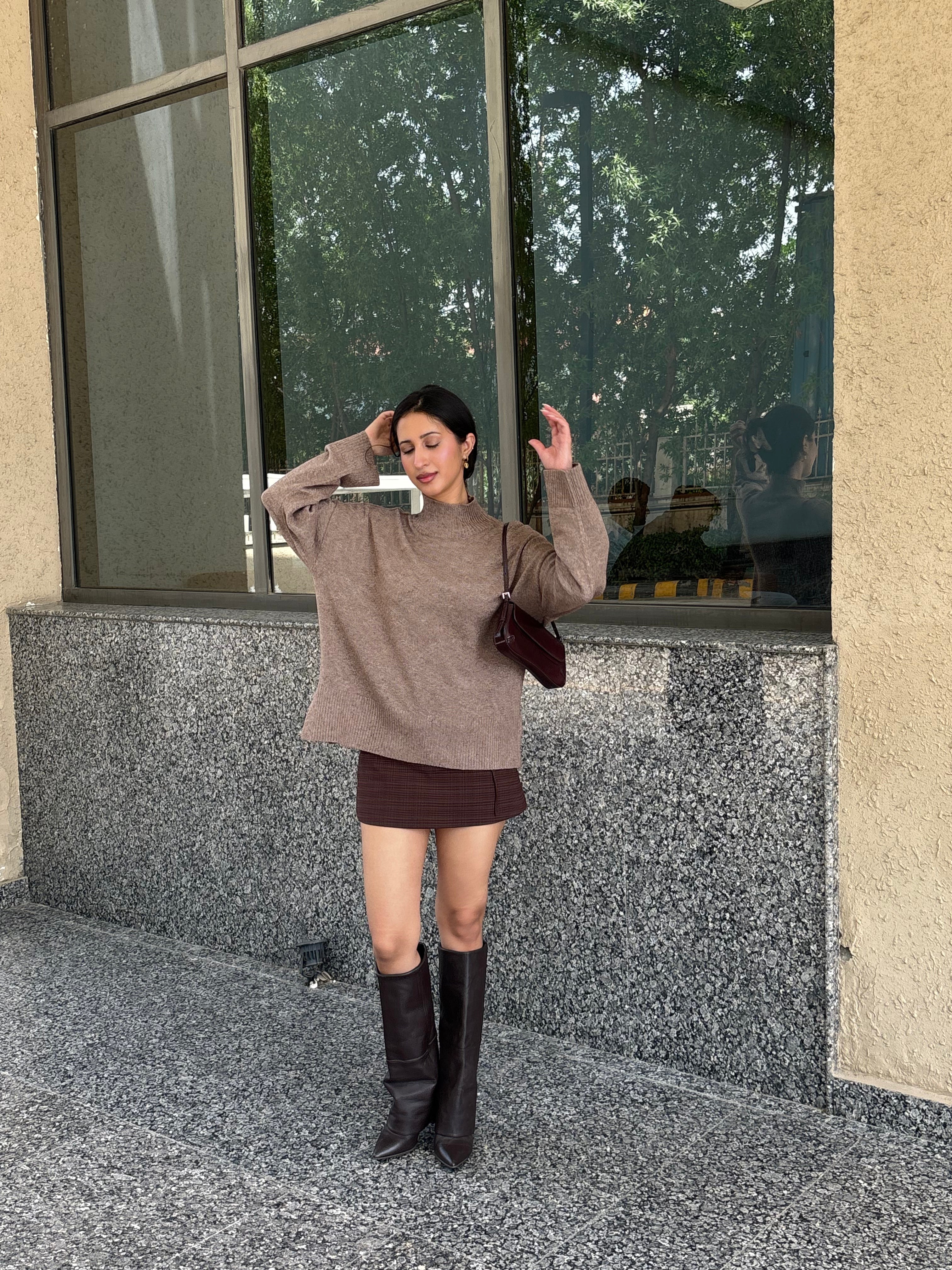 Softest Oversized Pullover in Light Brown