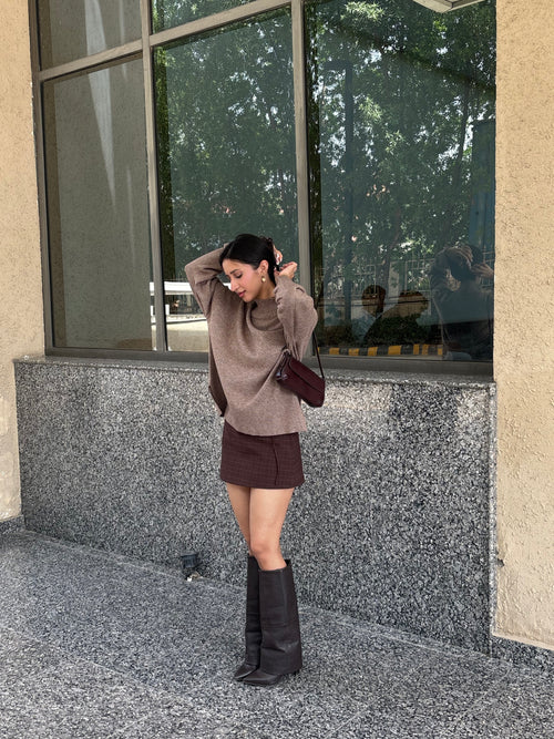 Softest Oversized Pullover in Light Brown