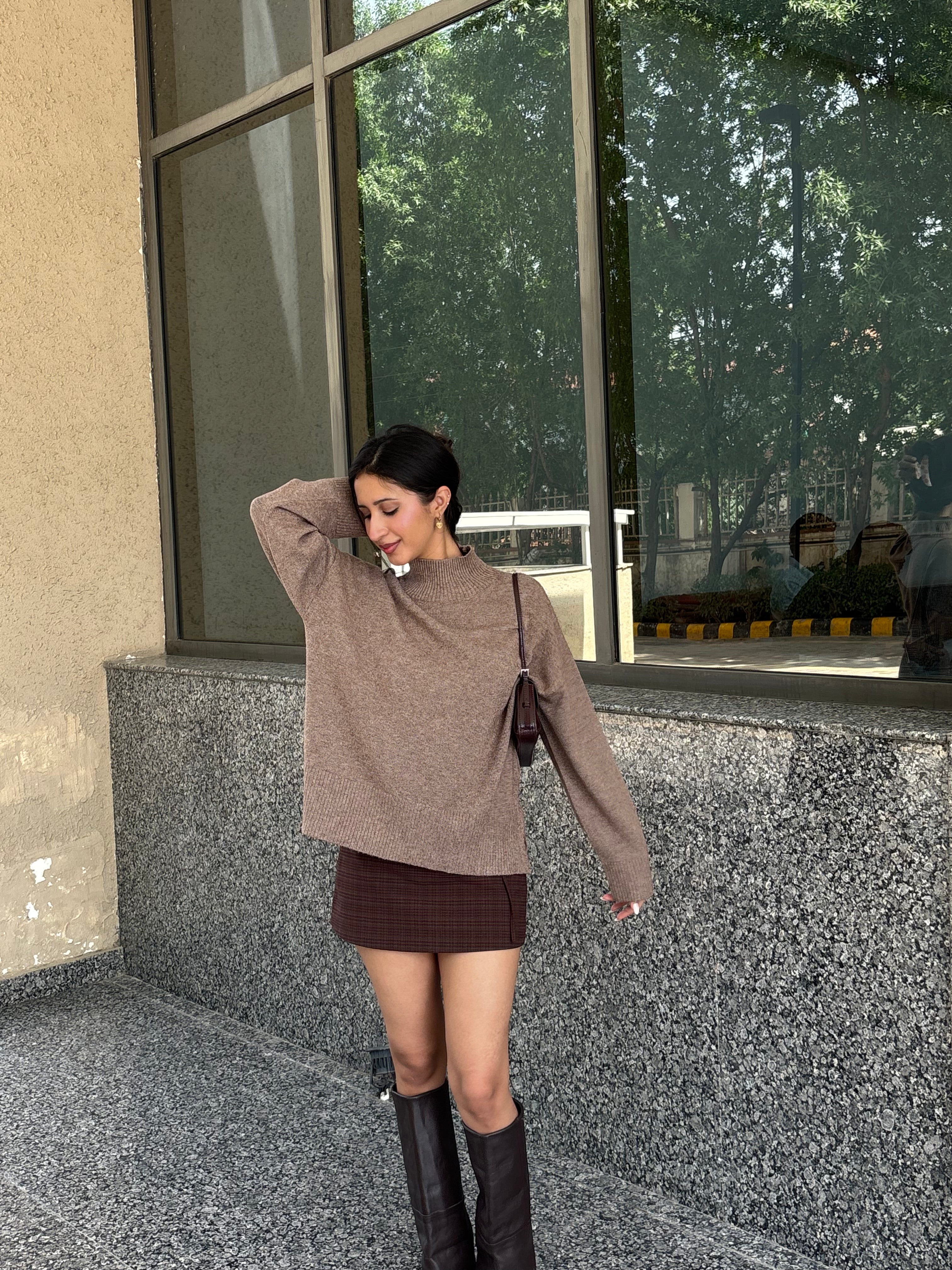 Softest Oversized Pullover in Light Brown