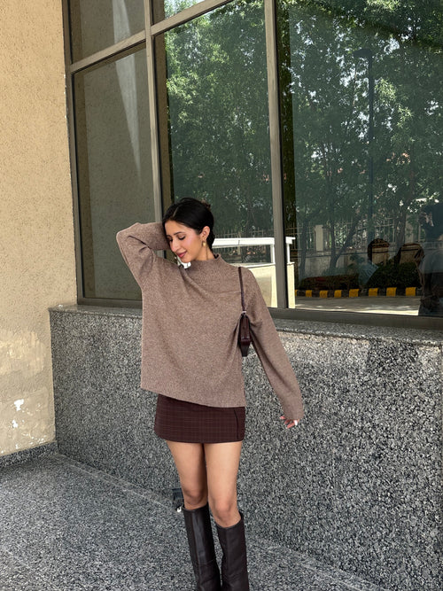 Softest Oversized Pullover in Light Brown