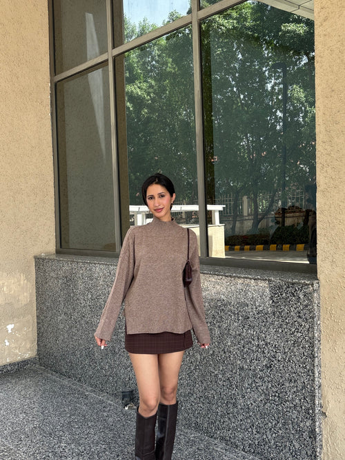 Softest Oversized Pullover in Light Brown