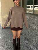 Softest Oversized Pullover in Light Brown