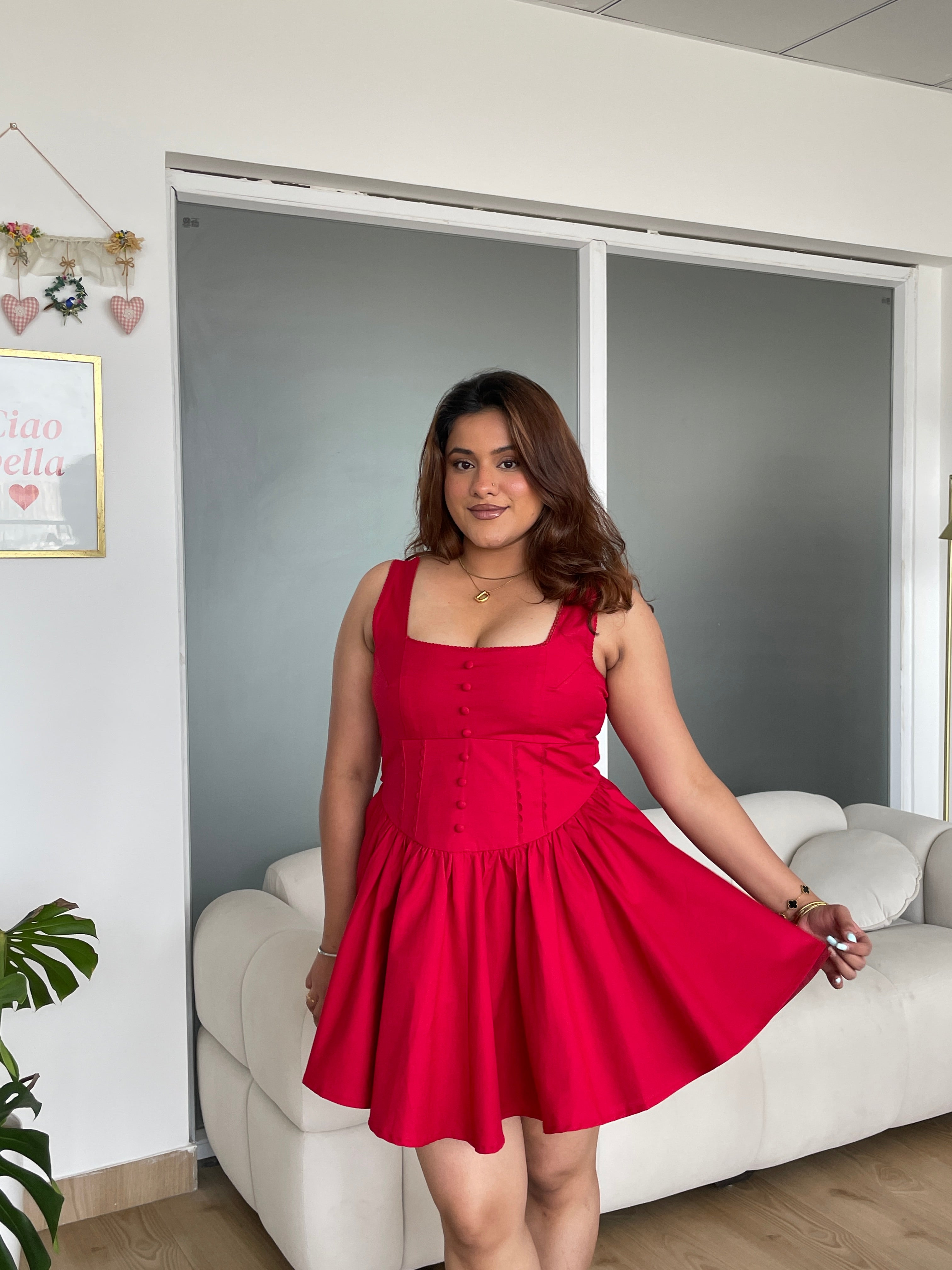 Aurora Princess Dress in Crimson