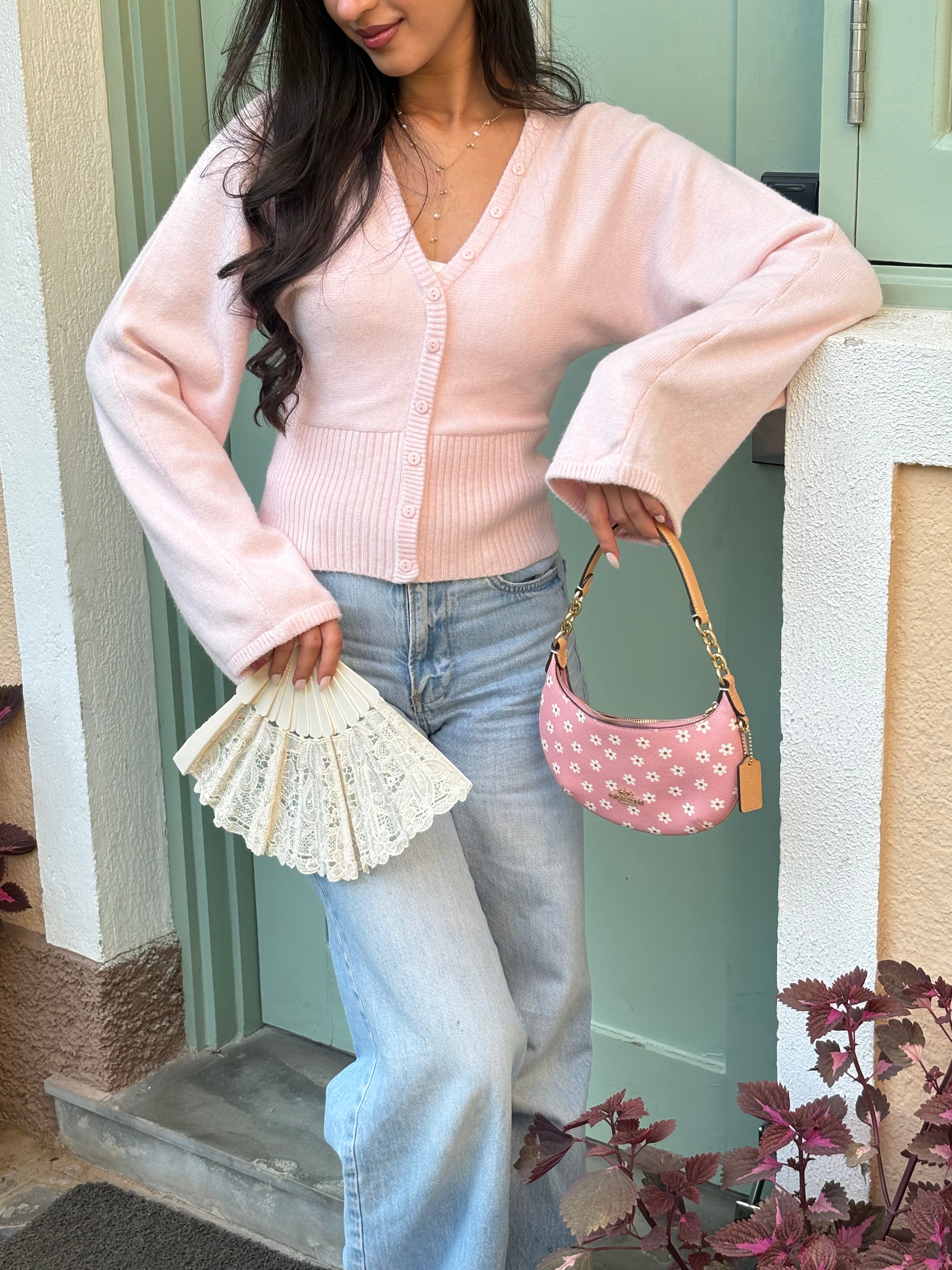 Cinched Cardigan in Blush