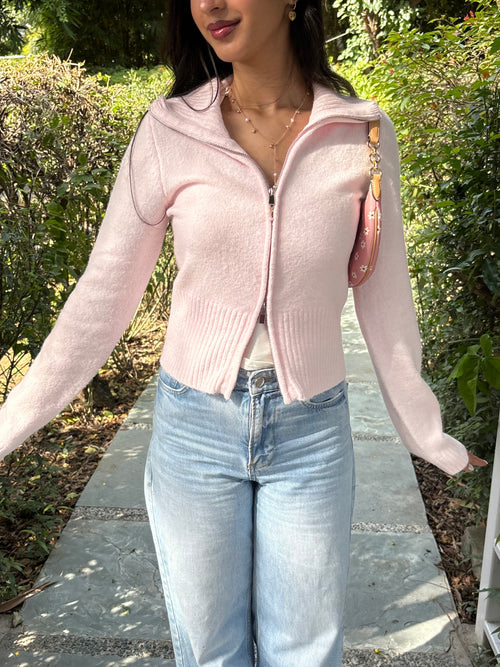 Softest Knit Zipper in Blush