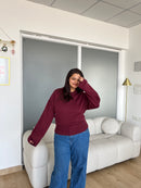 Lucy Cinched Pullover in Black