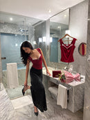 Belle Sculpting Top in Crimson