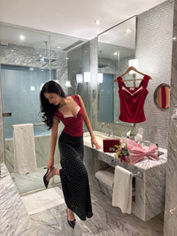 Belle Sculpting Top in Crimson