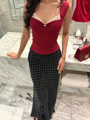 Belle Sculpting Top in Crimson