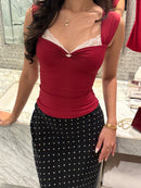 Belle Sculpting Top in Crimson