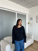 Sparkly Boat Neck Pullover