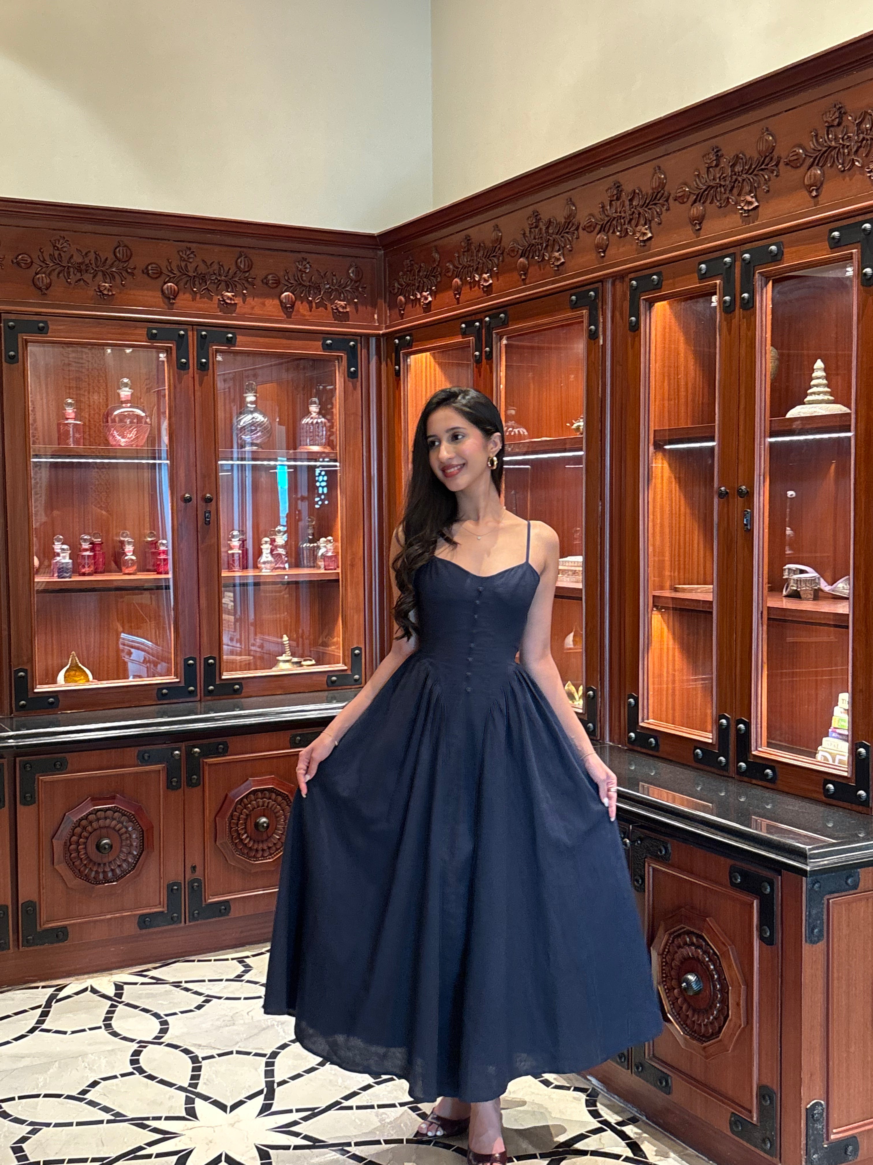 Rosalina Corset Princess Dress in Navy
