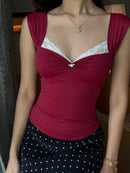Belle Sculpting Top in Crimson