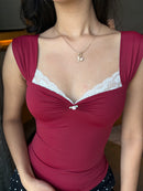 Belle Sculpting Top in Crimson