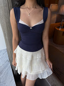 Belle Sculpting Top in Navy