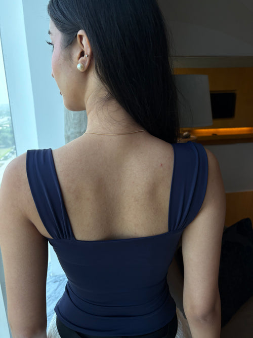Belle Sculpting Top in Navy