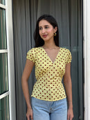 Honey Top in Yellow Polka Dot