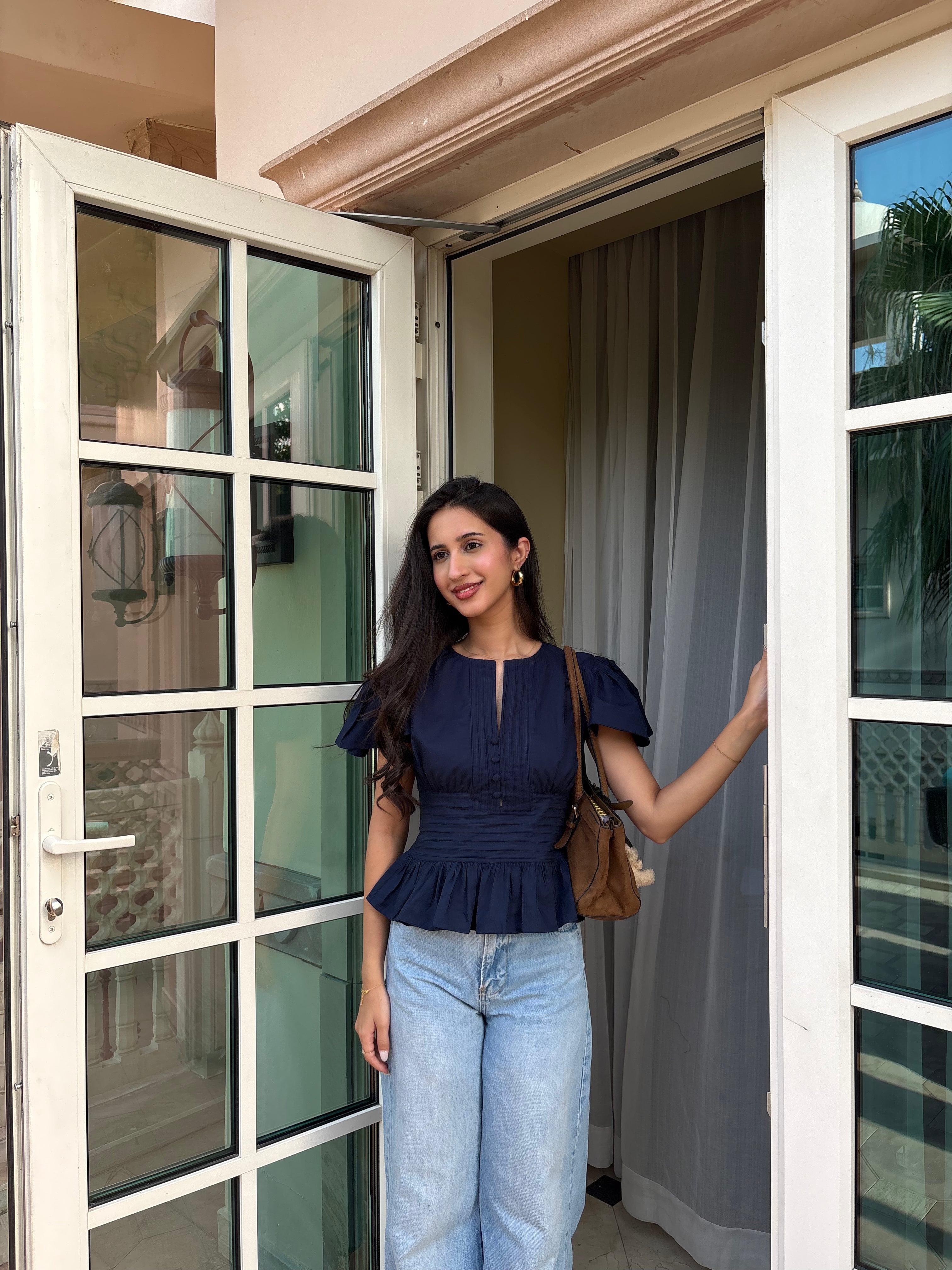 Vivienne Top in Navy- MADE TO ORDER