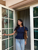 Vivienne Top in Navy- MADE TO ORDER
