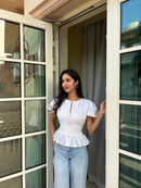 Vivienne Top in White Eyelet