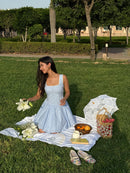 Aurora Princess Dress in Blue Gingham