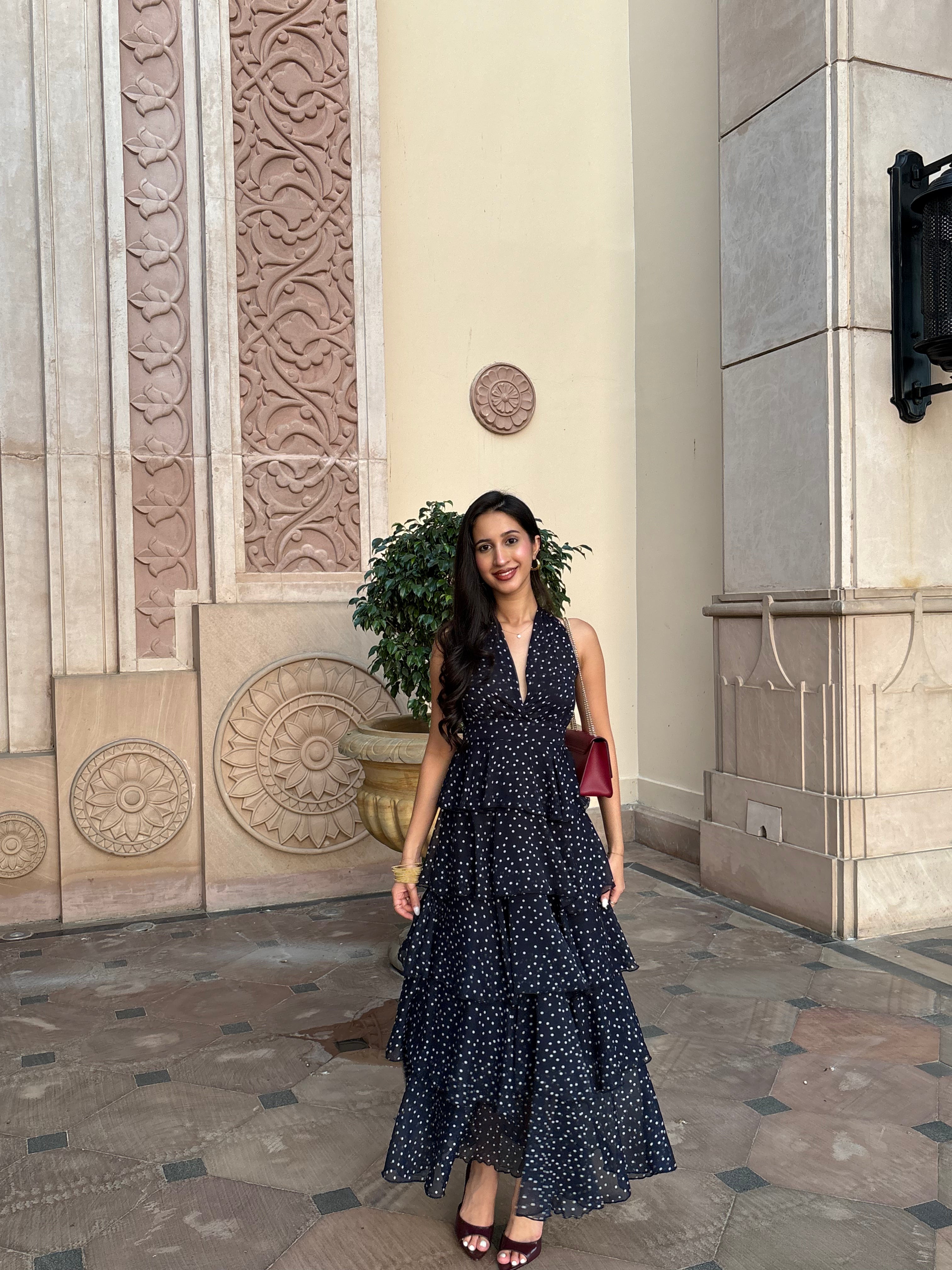 Arabelle Frill Dress in Polka Dot