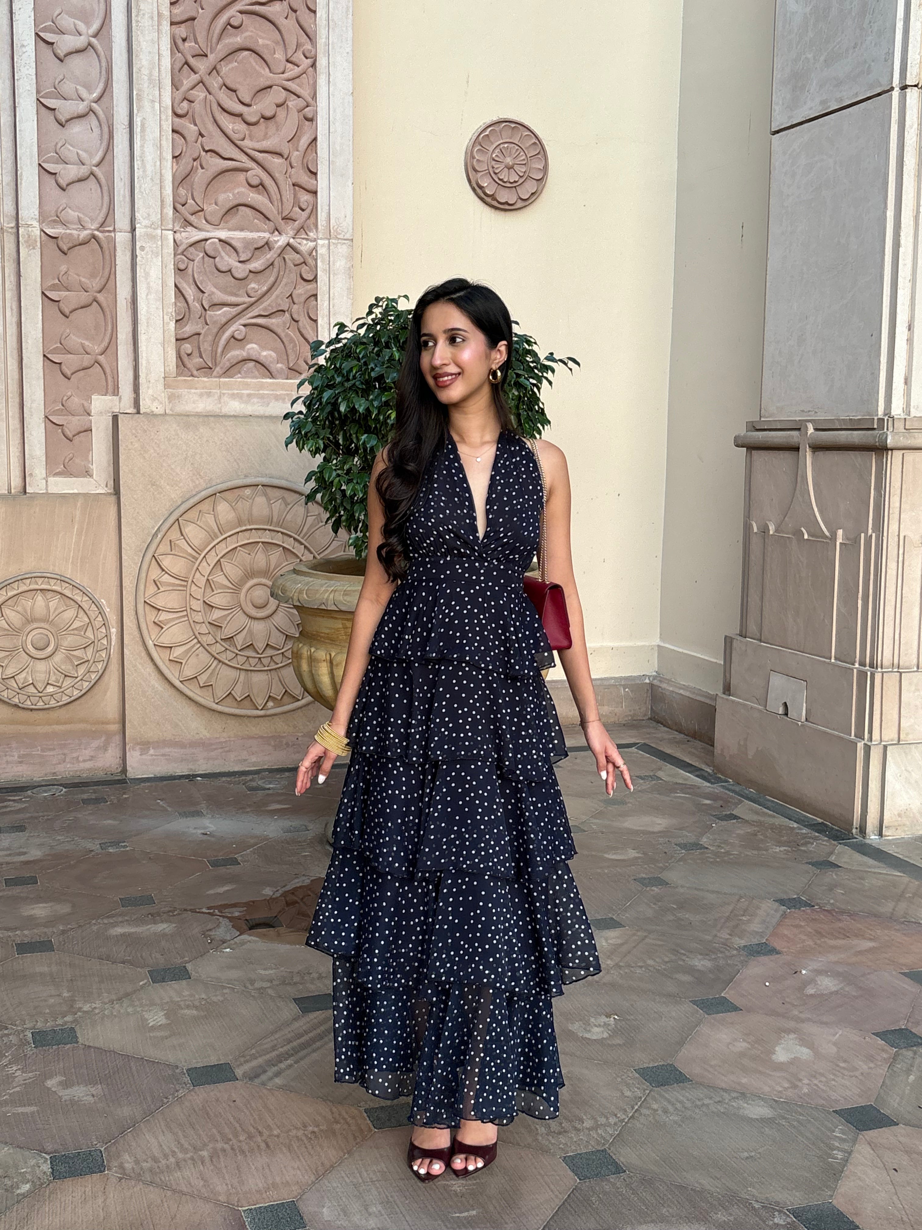 Arabelle Frill Dress in Polka Dot