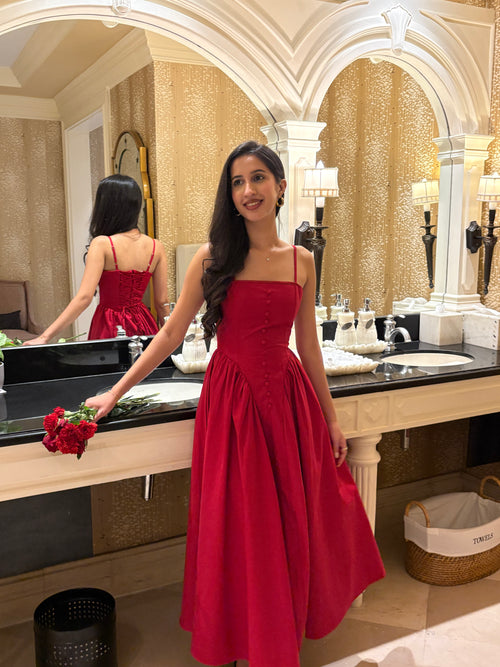 Rosalina Corset Princess Dress in Crimson- MADE TO ORDER