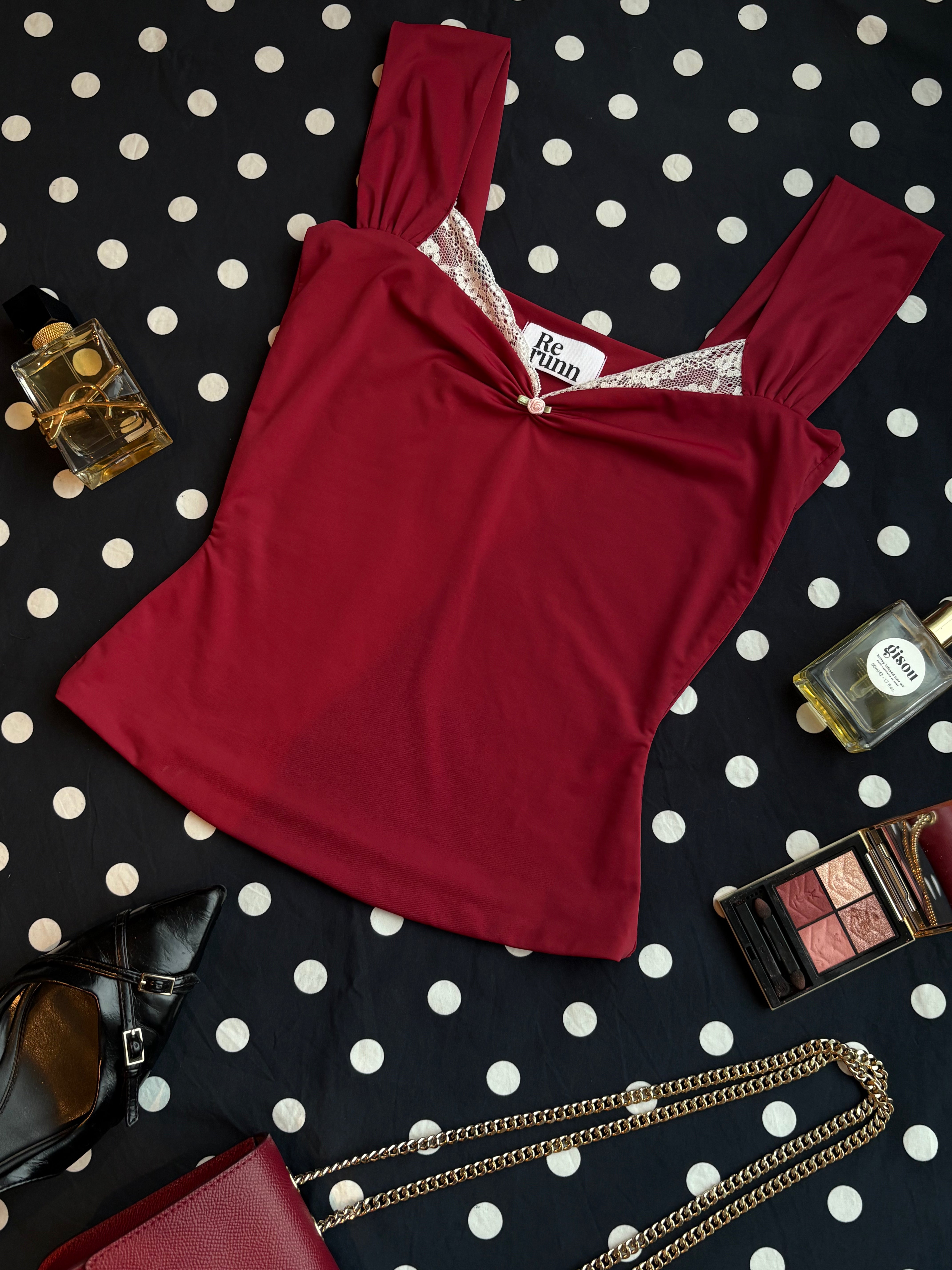 Belle Sculpting Top in Crimson